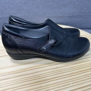 Dansko Franny 5500020200 Women's 39 Black Milled Nappa Leather Slip-On Clog Shoe